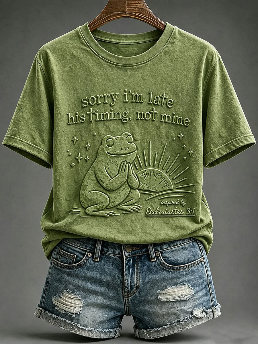 Women's Sorry I'm Late His Timing Not Mine Short-sleeved T-shirt