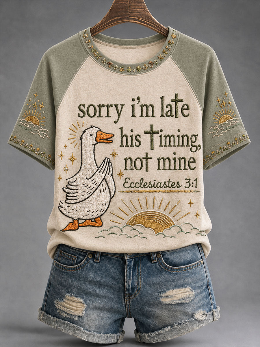 Women's Sorry I'm Late His Timing Not Mine T-shirt