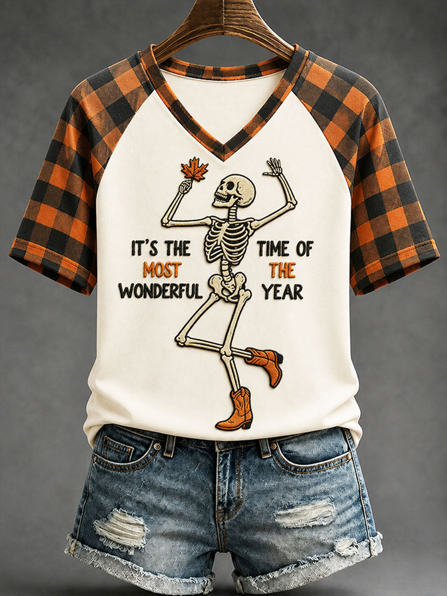 Women's Autumn-Themed Casual T-Shirt