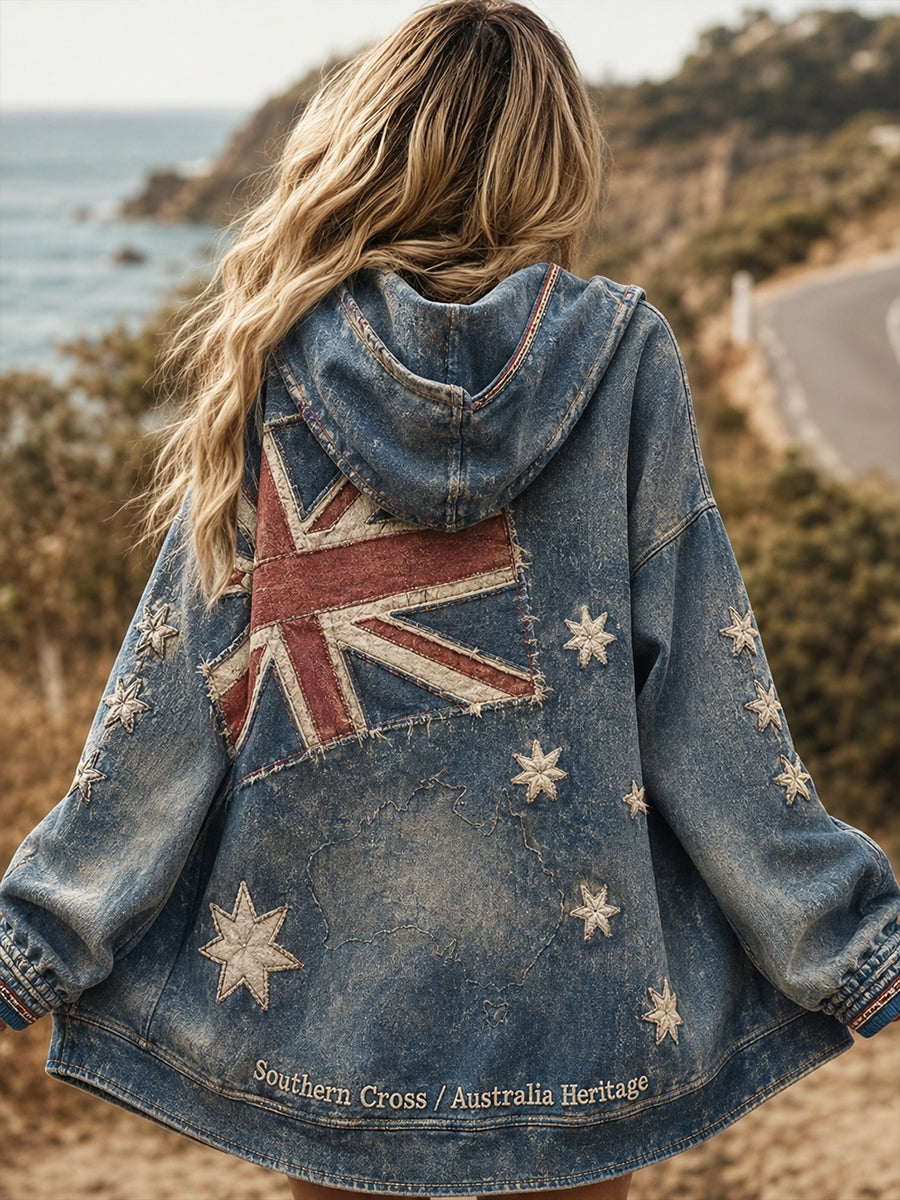 Women's Australia Flag Art Zip-Up Hoodie