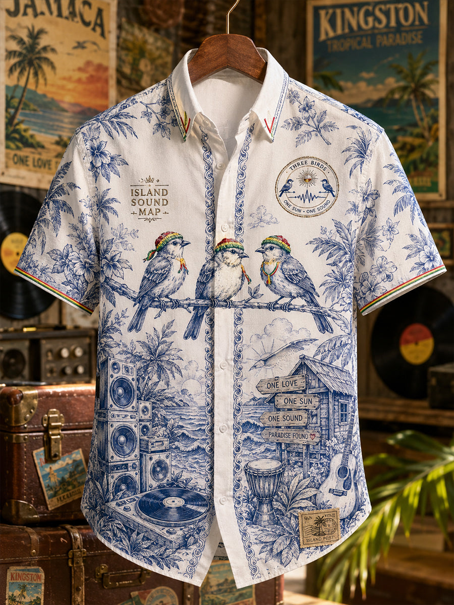 Men's Reggae Casual Shirt Short Sleeve