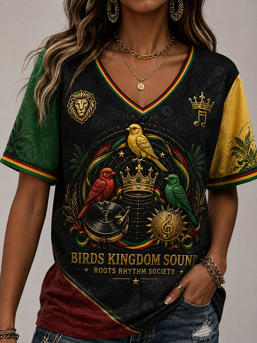Women's Reggae V-Neck T-Shirt
