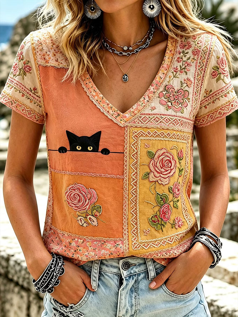 Women's Elegant Cotton-Linen Top