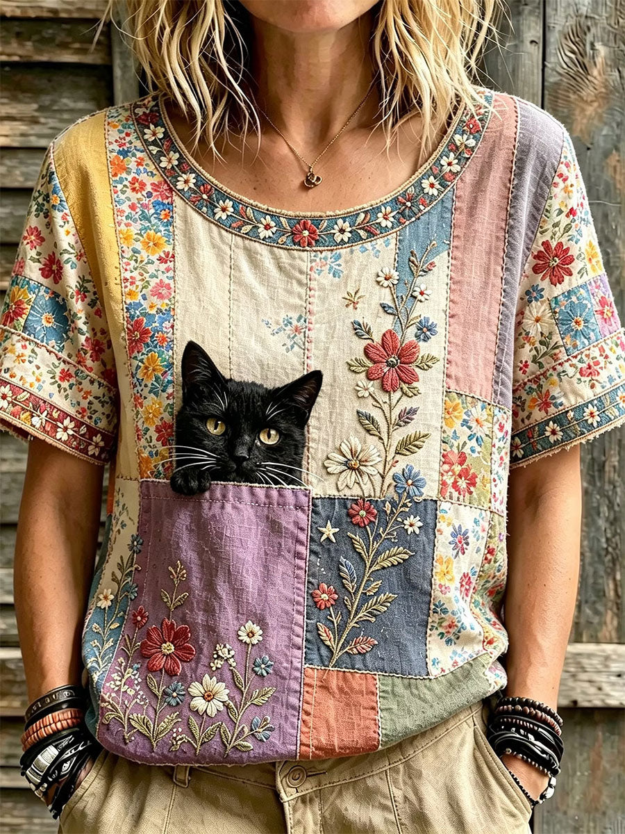 Women's Elegant Cotton-Linen Top