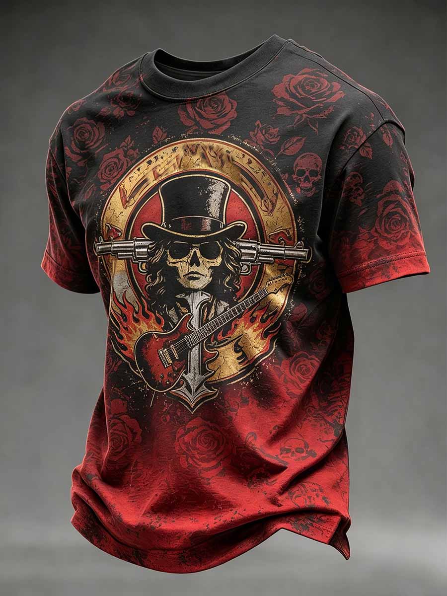 Men's Retro Guns N' Roses Printed T-Shirt