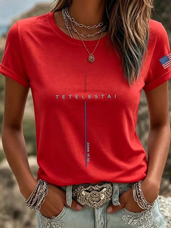 Women's Tetelestai John 19:30 Printed T-shirt