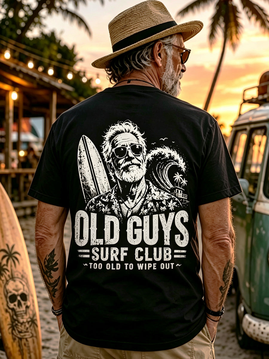 Men's Too Old To Care Printed Vintage Fashion Loose Short Sleeve T-Shirt