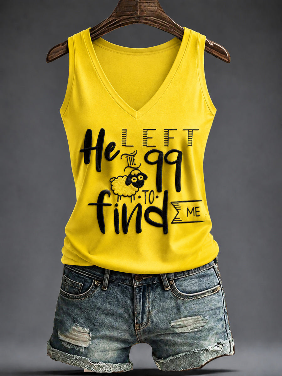 Women's "He left the 99 for me" V-neck vests