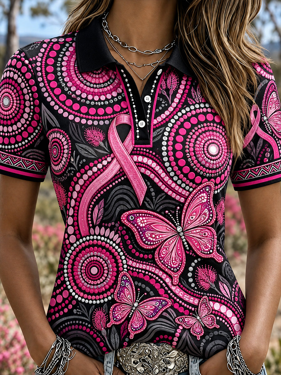 Women's Australia Breast Cancer Awareness Polo T-Shirt