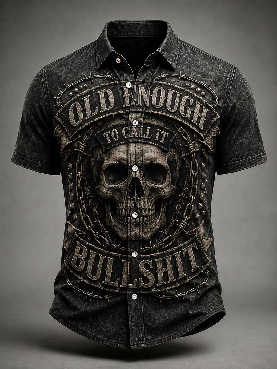 Men's Old Fuckers Club Printed Casual Shirt
