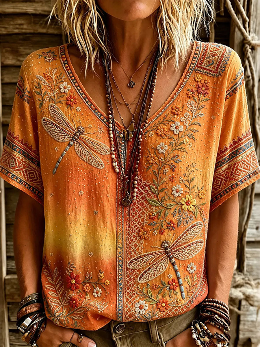 Women's Elegant Cotton-Linen Top