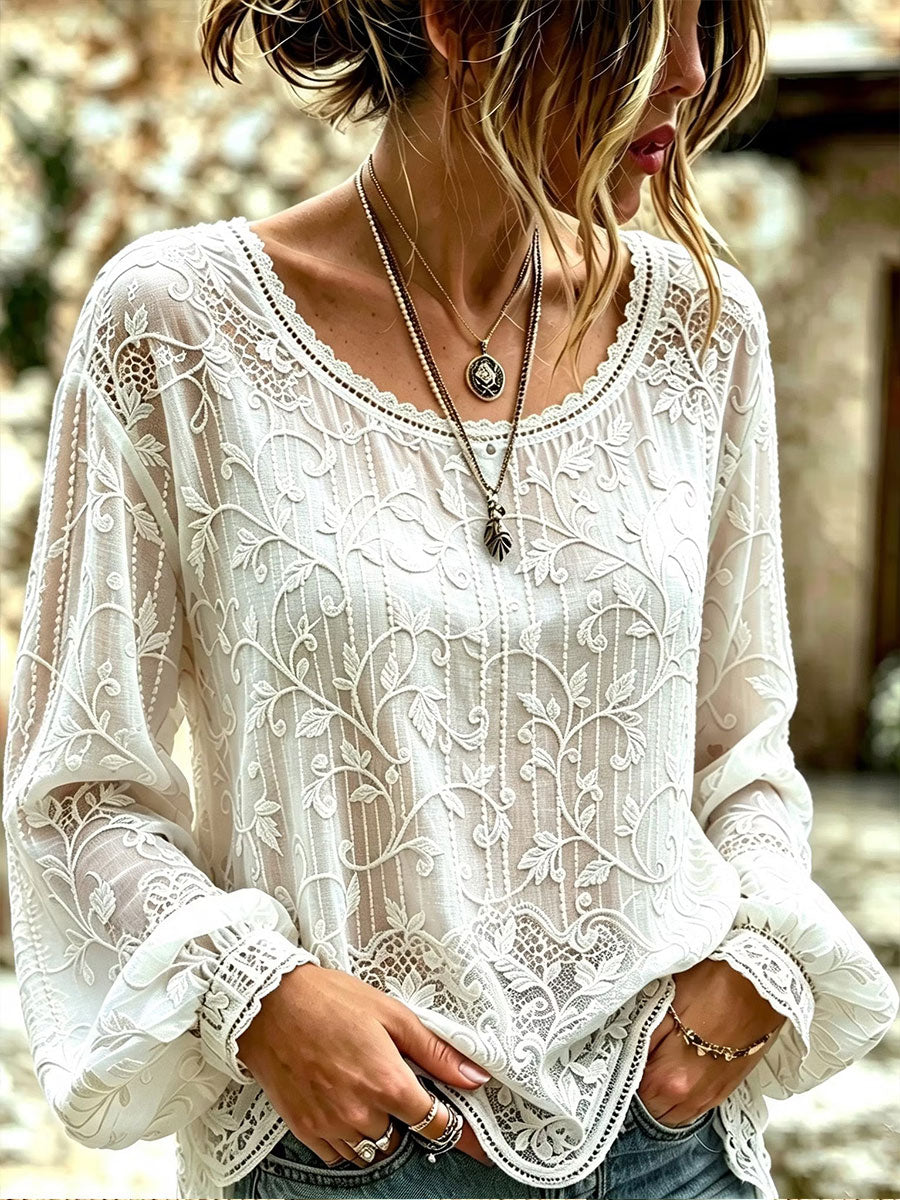 Women's Elegant Cotton-Linen Top