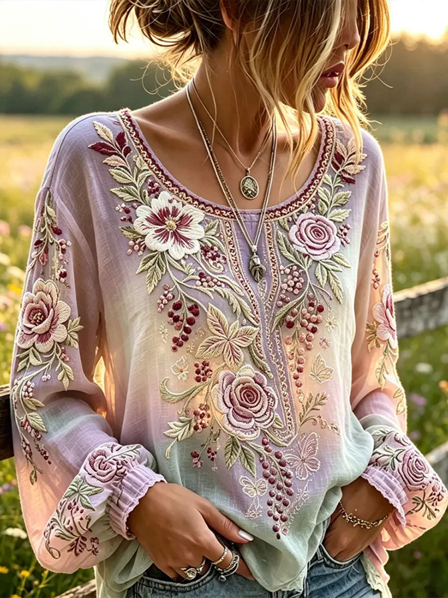 Women's Elegant Cotton-Linen Top