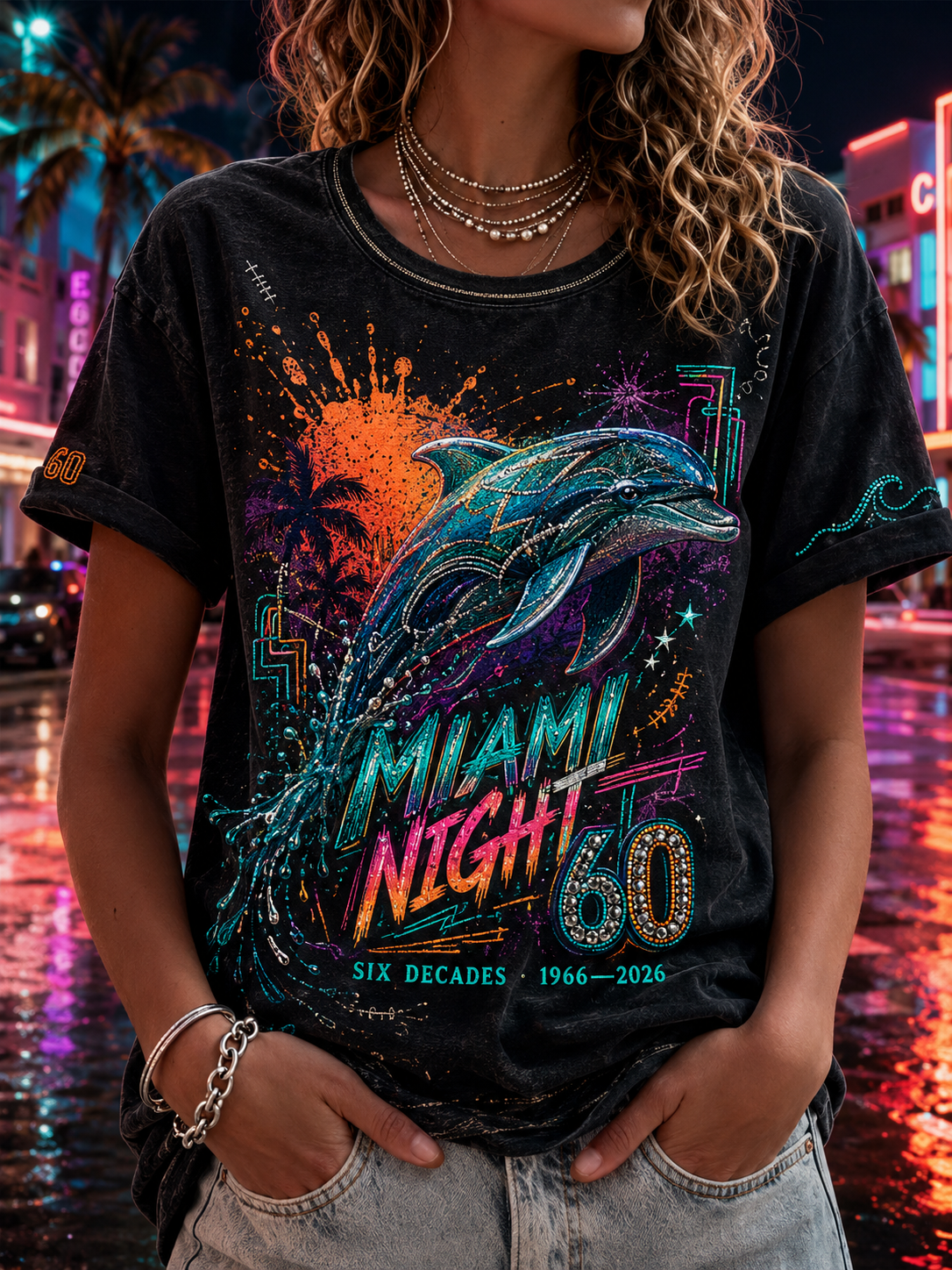 Women's Miami Dolphins Short-Sleeved T-Shirt