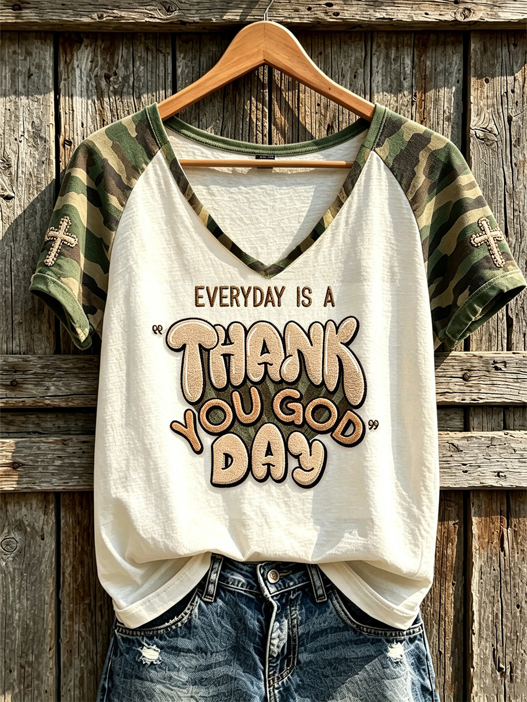 Women's Faith Slogan Leopard Print Pattern Printed Leisure Short-Sleeved T-shirt