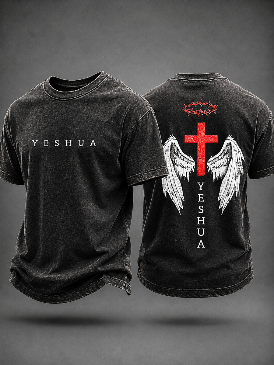 Men's “Yeshua”Christian Faith Printed Casual T-Shirt