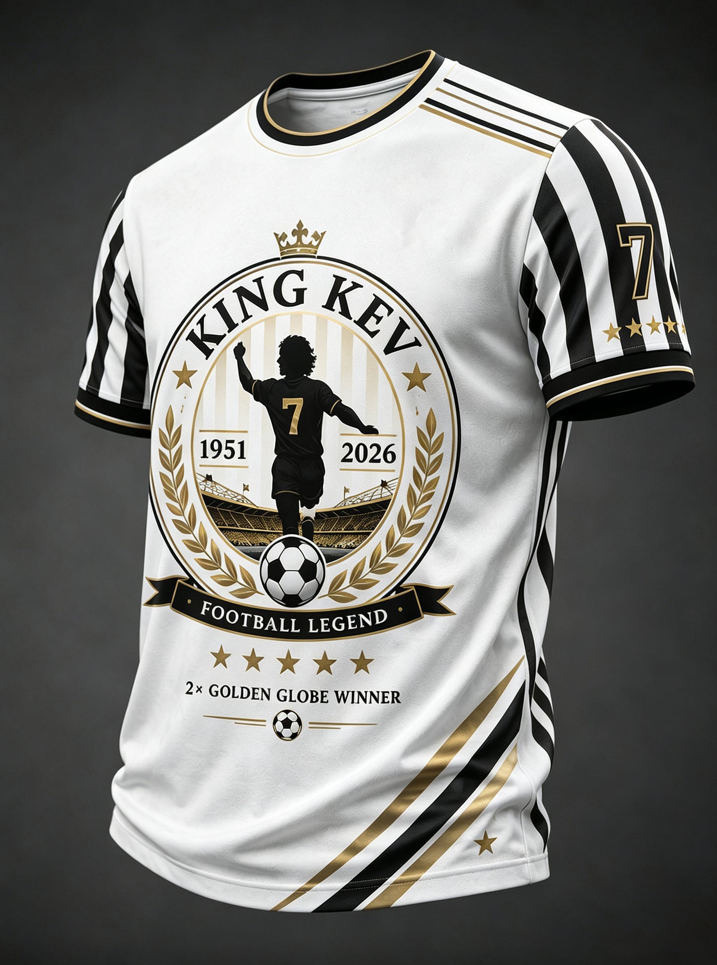 Men's British Commemorative Kevin Keegan Legendary Figure Art Print T-Shirt