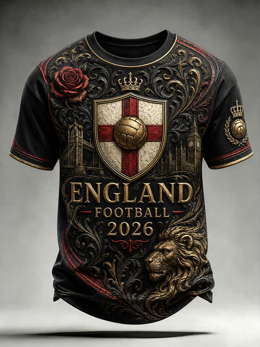 Men's UK Football Lover England Printed short sleeves t-shirt