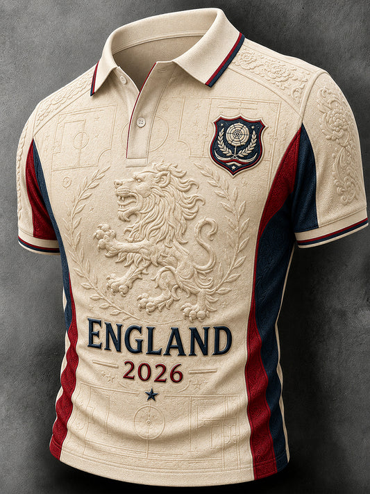 Retro England Football Fan Art Print Casual Jersey