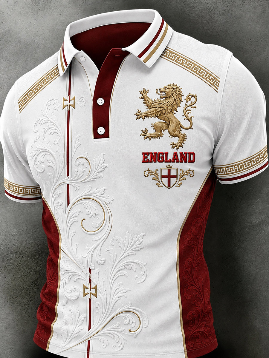 Retro England football fan art print casual jersey
