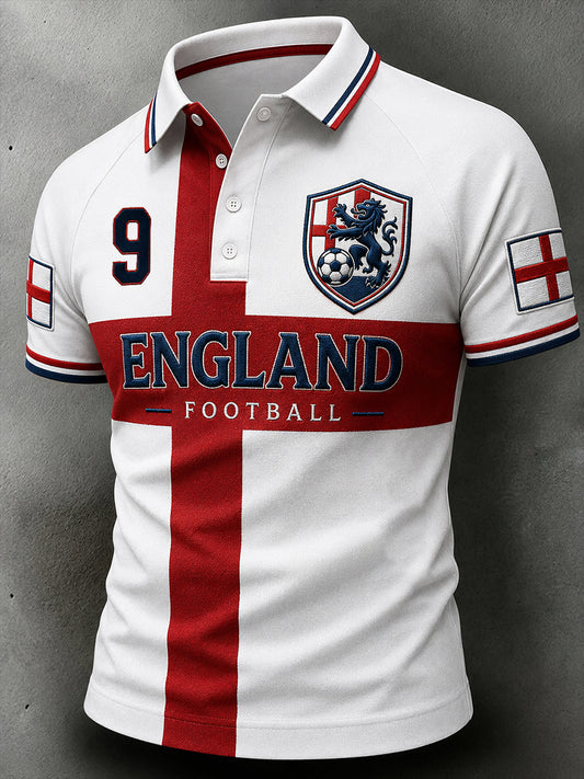 Retro England Football Fan Art Print Casual Jersey