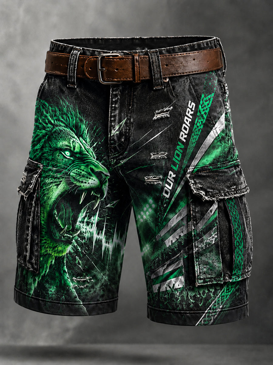 Men's Celtic Football Print Casual Shorts