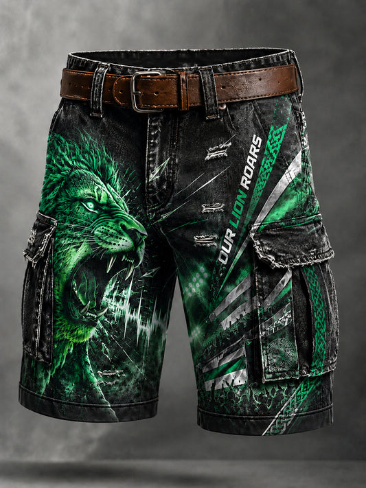 Men's Celtic Football Print Casual Shorts