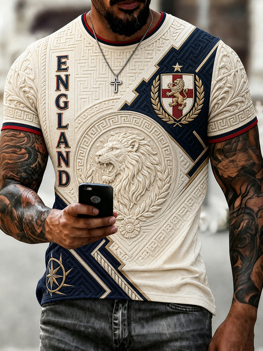 Retro England football fan art print casual jersey