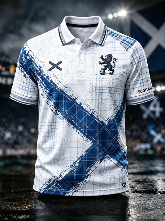 Men's Scotland Football Print Polo Shirt
