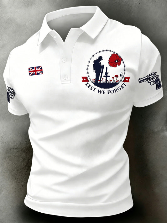 Men's British Veteran Weapon Series Art Print Polo