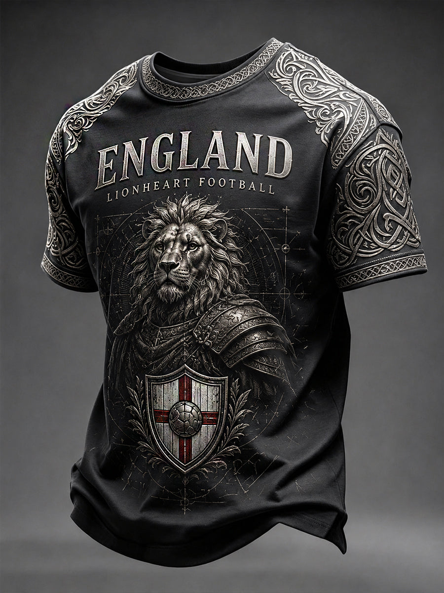 Retro England football fan art print casual jersey