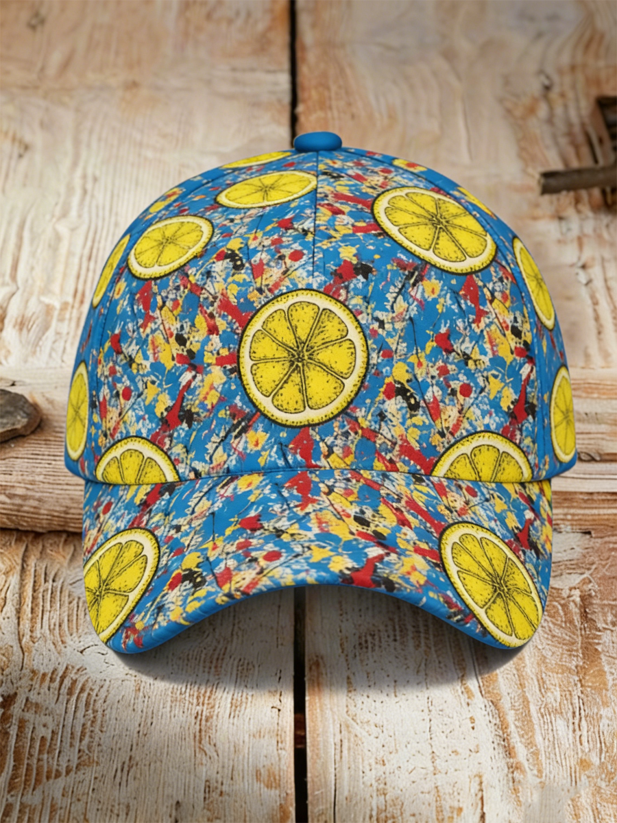 Unisex Lemon Roses Music Lover Printed Hat