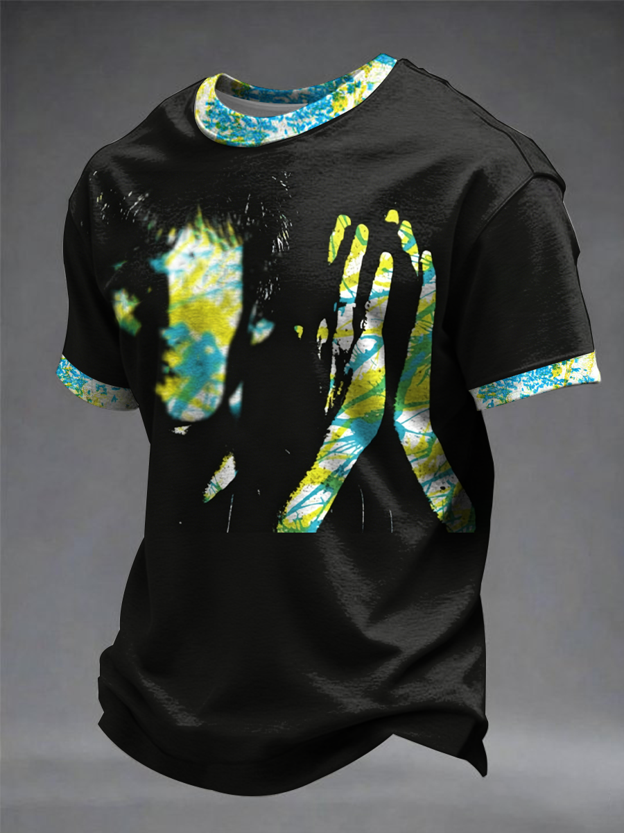 Men's Lemon Roses Music Lover Printed short sleeves t-shirt