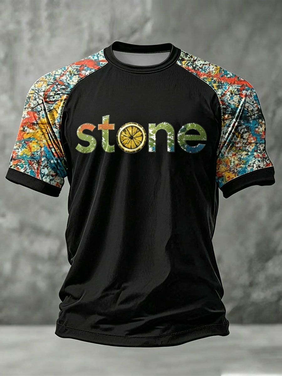 Men's Lemon Roses Music Lover Printed short sleeve t-shirt