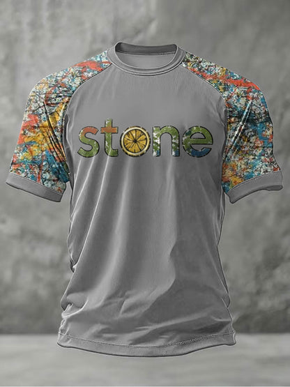 Men's Lemon Roses Music Lover Printed short sleeve t-shirt