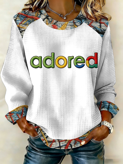 Women's Lemon Roses Music Lover Printed Patchwork Top