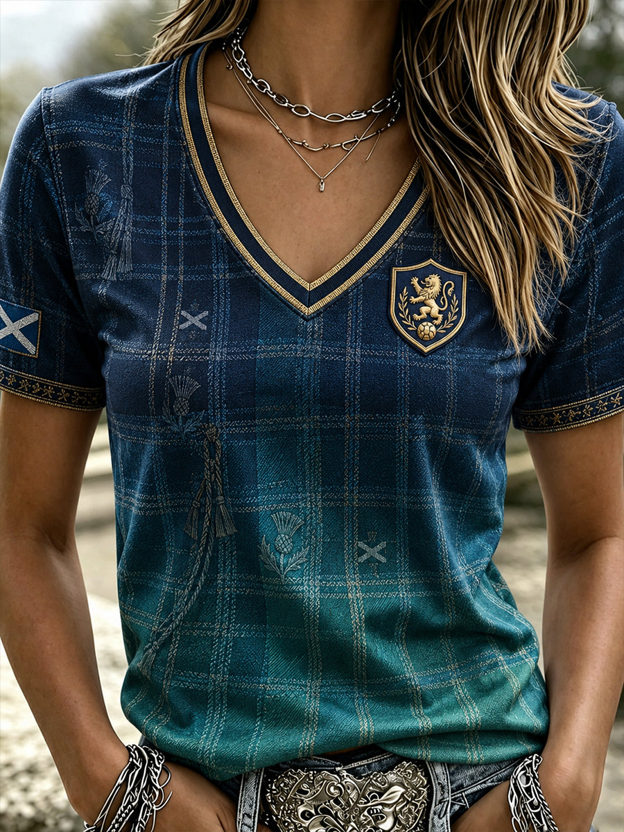 Womewomen's Scotland Football V-Neck T-Shirt