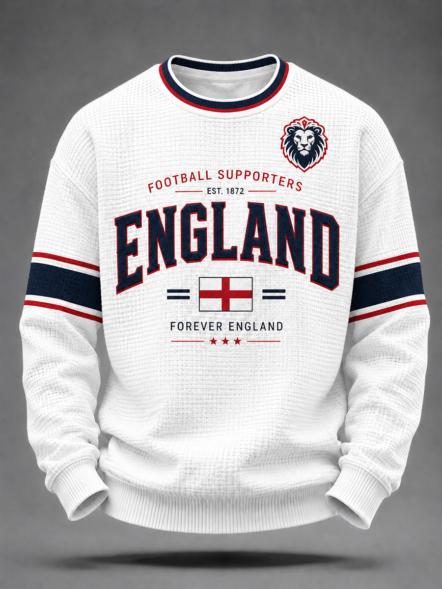 Retro England Football Fan Art Print Casual Jersey