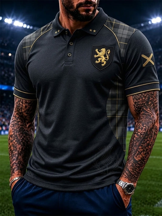 Men's UK Football Lover Scotland Printed Short-Sleeve Polo Shirt