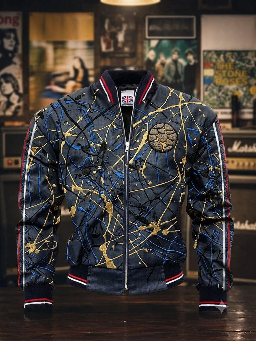 Men's Vintage UK Stone Rose American-Style Splatter Jacket