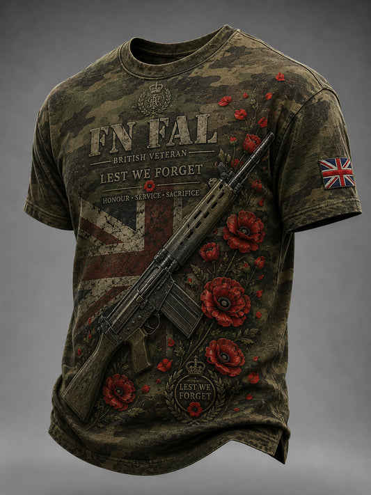 Men's Retro Weapon Print Short-Sleeve T-Shirt