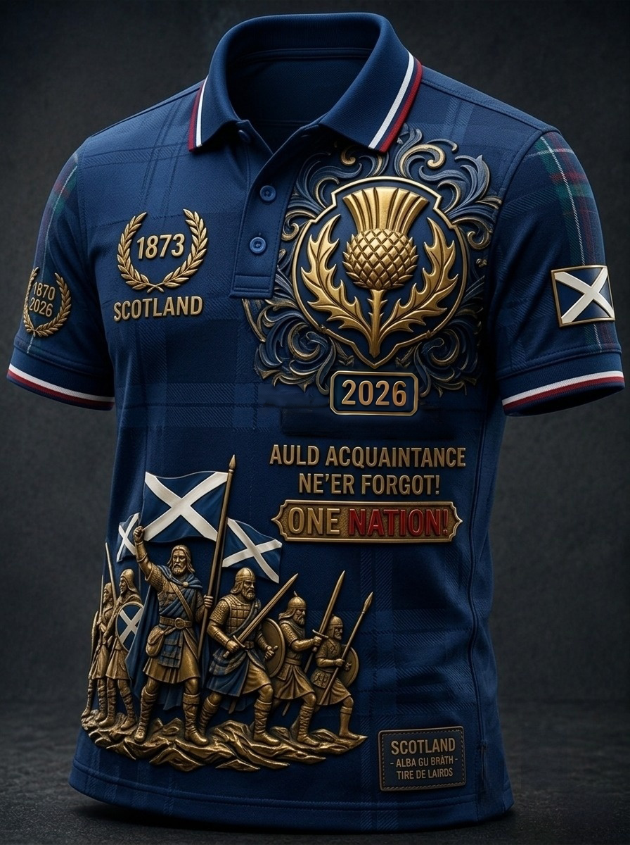 Men's Retro UK Scotland Football Lover 2026 Print Casual Short-Sleeve T-Shirt