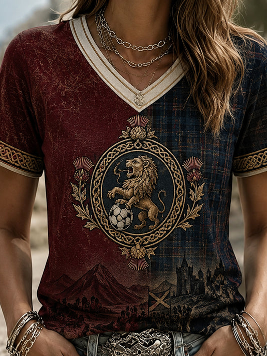 Women's Scotland Football  V-Neck T-Shirt