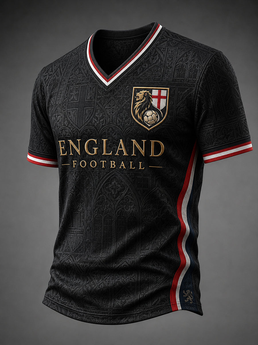 Retro England Football Fan Art Print Casual T-Shirt