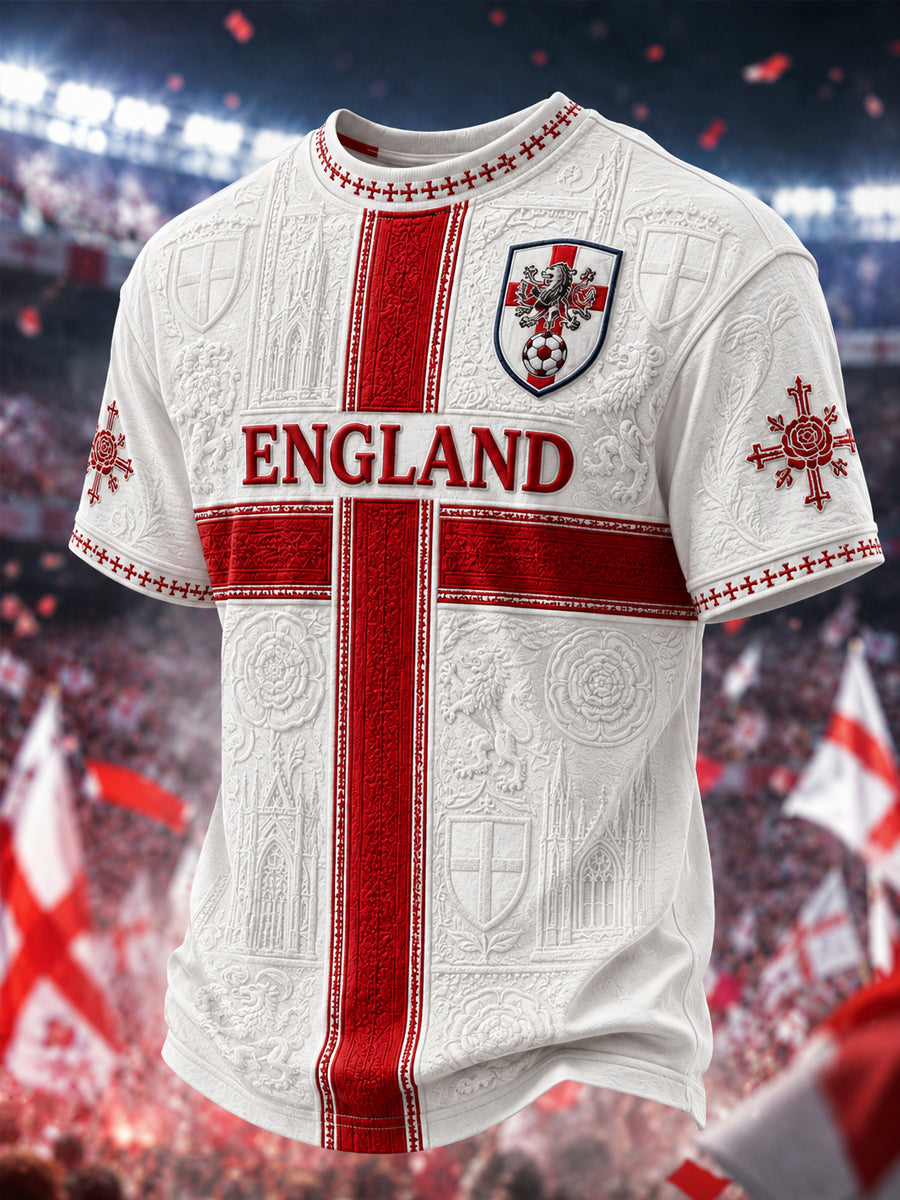 Men's Gift For Football Fans Print Casual O-neck Short Sleeve T-shirt