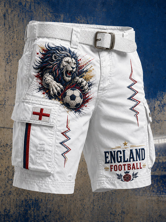 Retro England Football Fan Art Print Casual Sweatpants