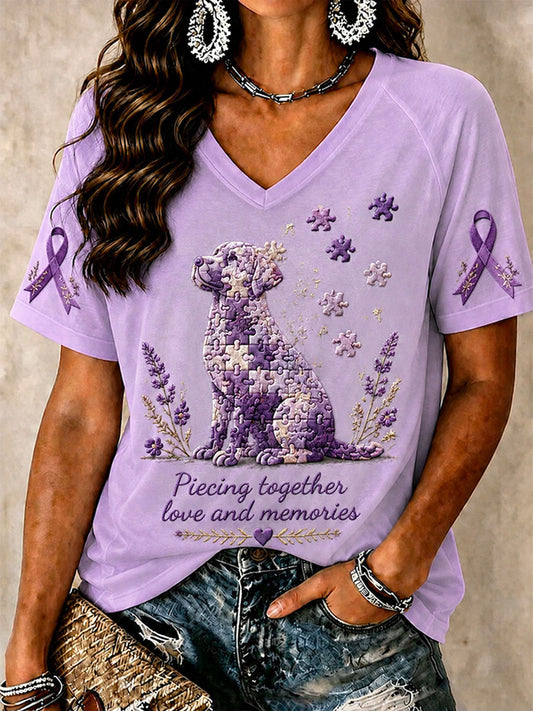 Women's "Piecing Together Love And Memories - Alzheimer's Theme" T-shirt