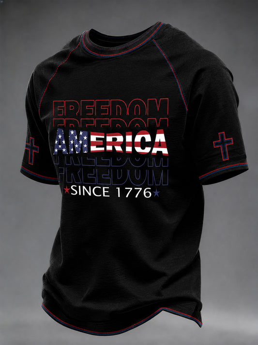 Men's America Printed Casual short sleeves t-shirt