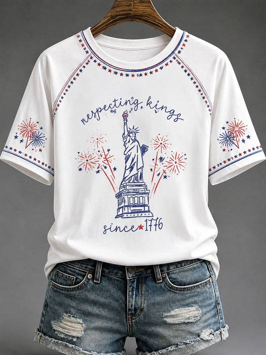 Women's USA 1776-2026 Printed Casual T-Shirt