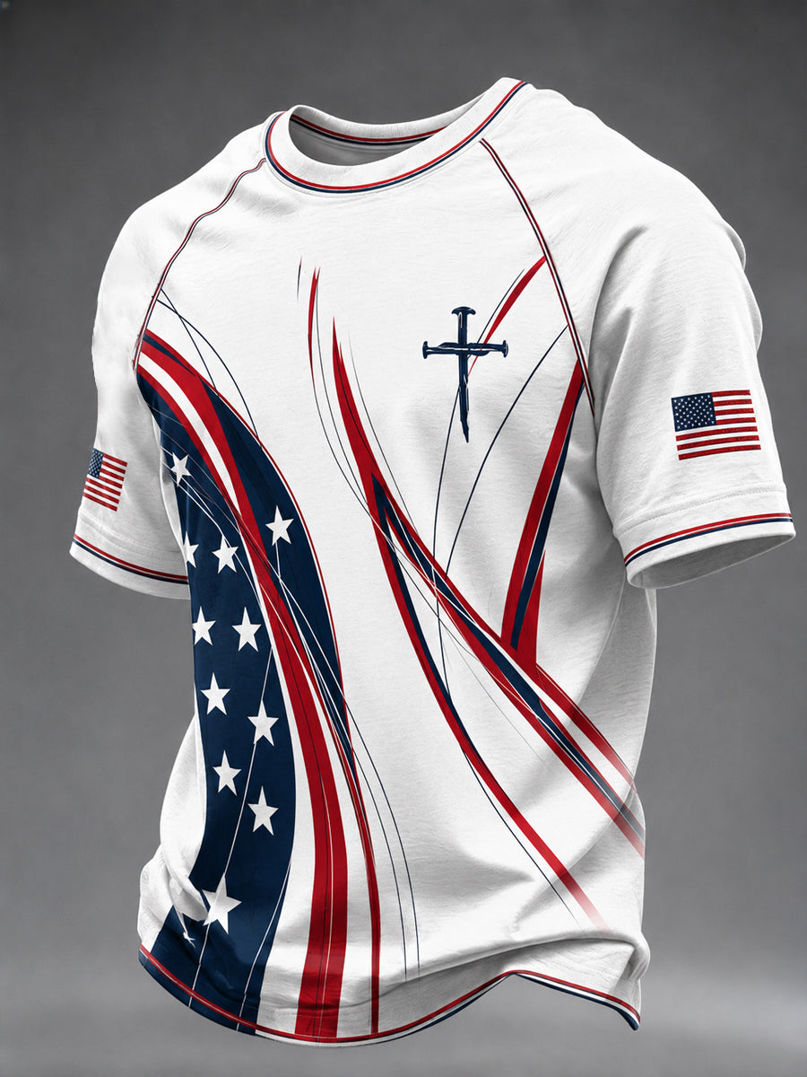 Men's America Printed Casual short sleeves t-shirt